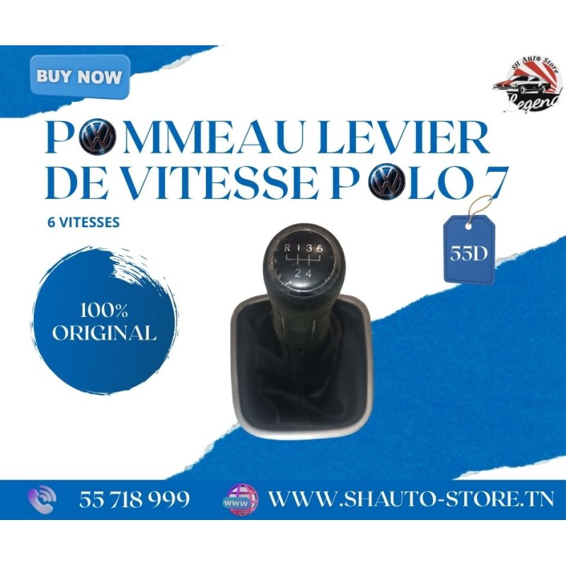 pommeau + soufflet levier de vitesse polo 7