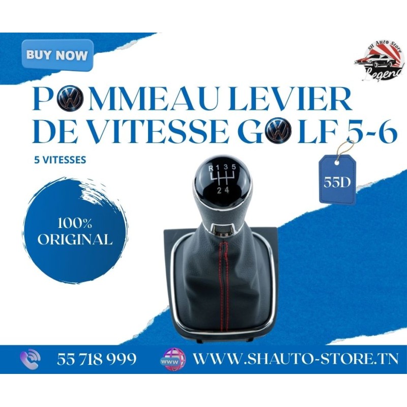 Pommeau de levier de vitesse VW Golf 5 & 6 – 5 vitesses | Original
