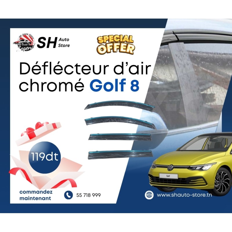 déflecteur d'air chromé Golf 8