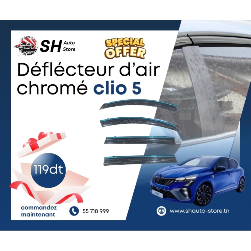 déflecteur d'air chromé clio 5