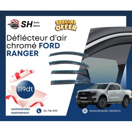 déflecteur d'air chromé ford ranger