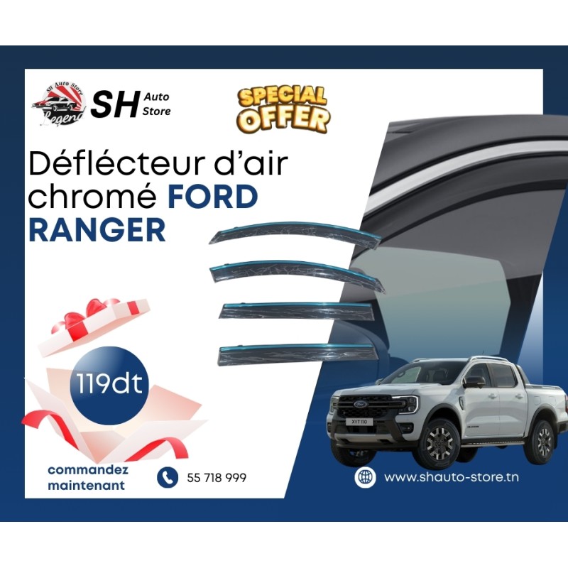 déflecteur d'air chromé ford ranger